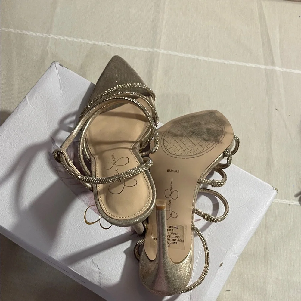 Jessica Simpson Champagne Rhinestone Heels - Picture 9 of 9